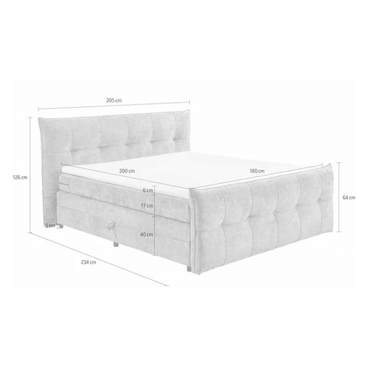 Boxspring Gallardo - Black | Includes Base and Topper - Marcottestyle Shop 180 x 200 cm HR foam topper (cold foam) No cushions | Marcottestyle