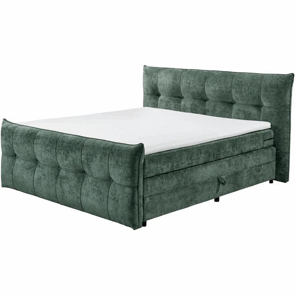 Boxspring Gallardo - Green | Includes Base and Topper - Marcottestyle Shop 180 x 200 cm HR foam topper (cold foam) | Marcottestyle