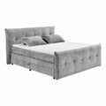 Boxspring Gallardo - Silber | Includes Base and Topper