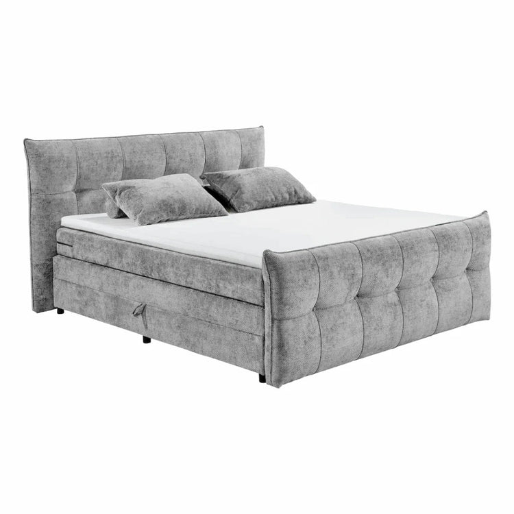 Boxspring Gallardo - Silver | Includes Base and Topper - Marcottestyle Shop 180 x 200 cm HR foam topper (cold foam) | Marcottestyle