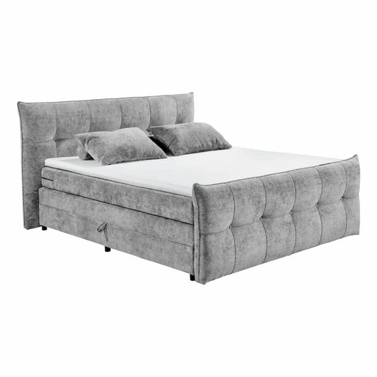 Boxspring Gallardo - Zilver | Includes Base and Topper - Marcottestyle 180 x 200 cm HR foam topper (cold foam)