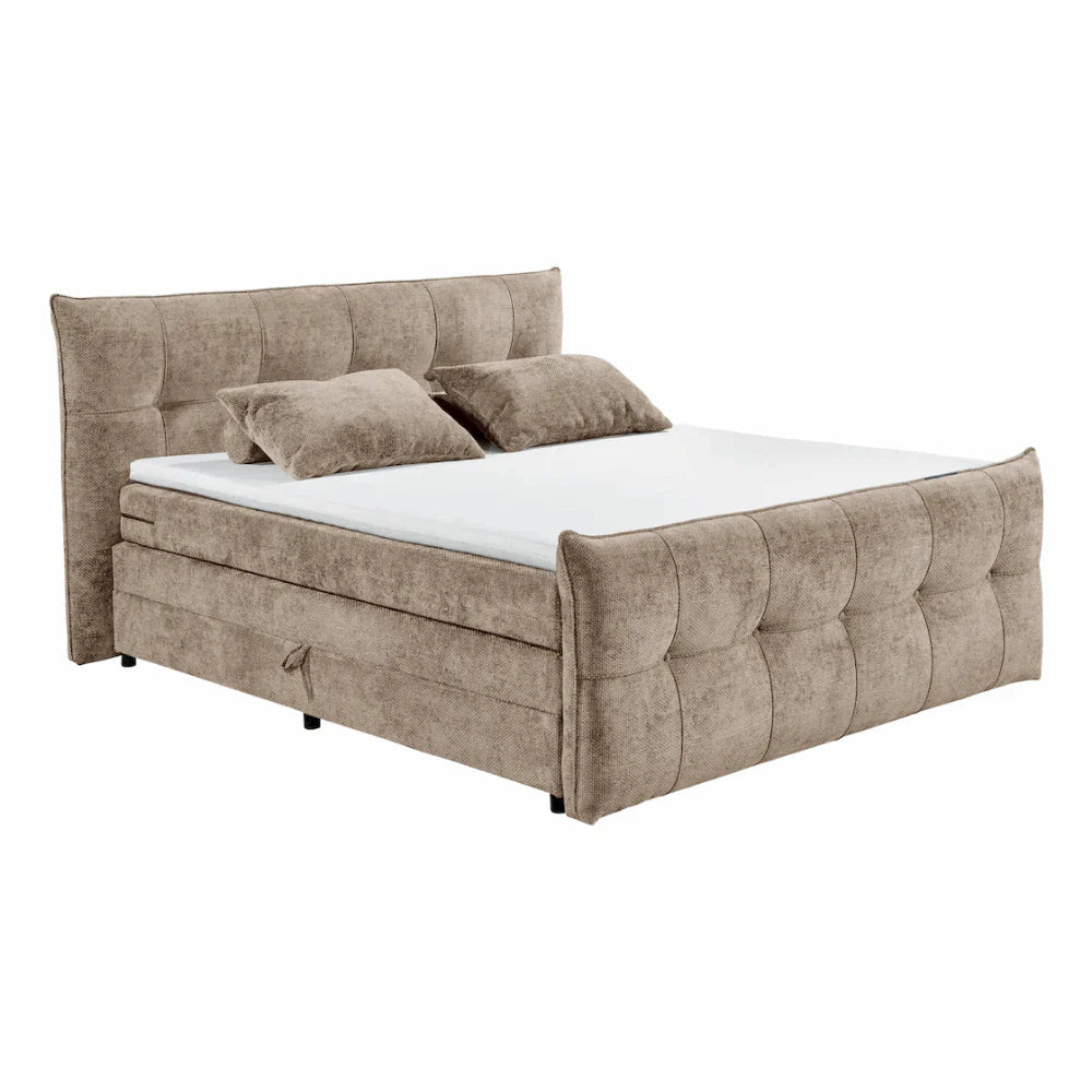 Boxspring Gallardo - Silver | Includes Base and Topper - Marcottestyle Shop 180 x 200 cm HR foam topper (cold foam) | Marcottestyle