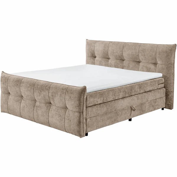 Boxspring Gallardo - Silver | Includes Base and Topper - Marcottestyle Shop 180 x 200 cm HR foam topper (cold foam) | Marcottestyle