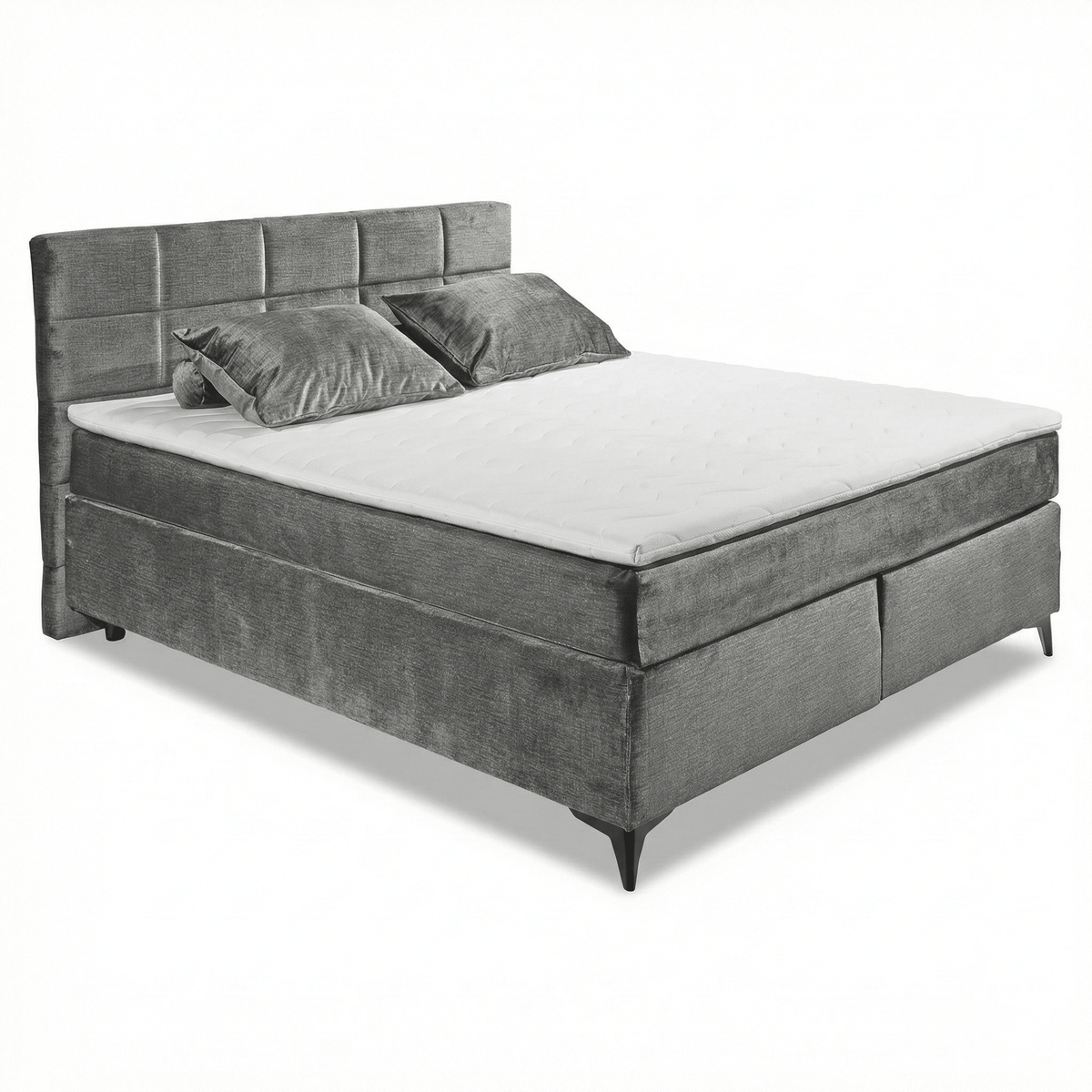 Boxspring Navaro - Gray | Includes Base and Topper