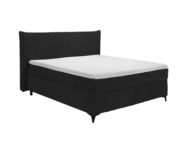 Boxspring Pasena - Black | Includes Base and Topper - Marcottestyle Shop 180 x 200 cm HR foam topper (cold foam) | Marcottestyle