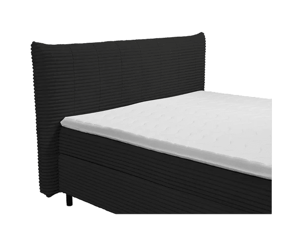 Boxspring Pasena - Black | Includes Base and Topper - Marcottestyle Shop 180 x 200 cm HR foam topper (cold foam) | Marcottestyle