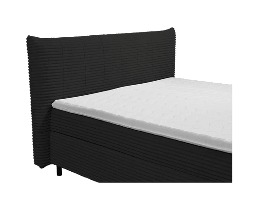 Boxspring Pasena - Zwart | Includes Base and Topper - Marcottestyle 180 x 200 cm HR foam topper (cold foam)