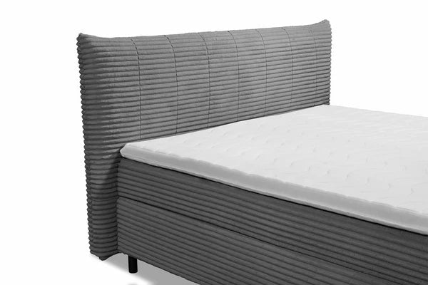 Boxspring Pasena - Gray | Includes Base and Topper - Marcottestyle Shop 180 x 200 cm HR foam topper (cold foam) | Marcottestyle