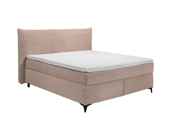 Boxspring Pasena - Peach | Includes Base and Topper - Marcottestyle Shop 180 x 200 cm HR foam topper (cold foam) | Marcottestyle