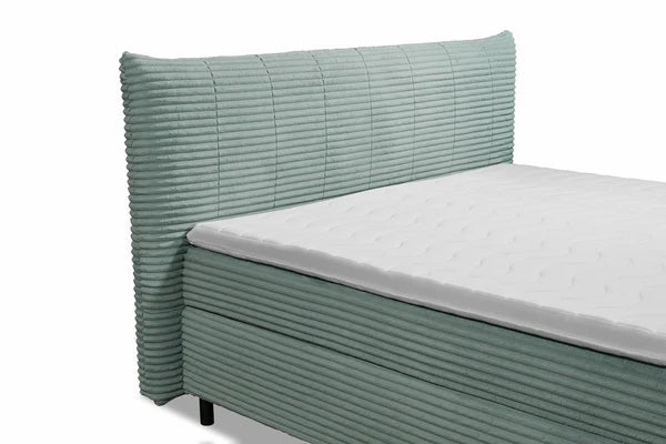 Boxspring Pasena - Turquoise | Includes Base and Topper - Marcottestyle Shop 180 x 200 cm HR foam topper (cold foam) | Marcottestyle