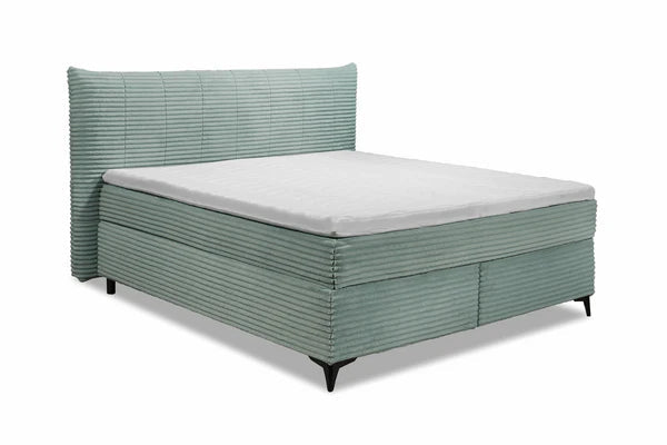 Boxspring Pasena - Turquoise | Includes Base and Topper - Marcottestyle Shop 180 x 200 cm HR foam topper (cold foam) | Marcottestyle