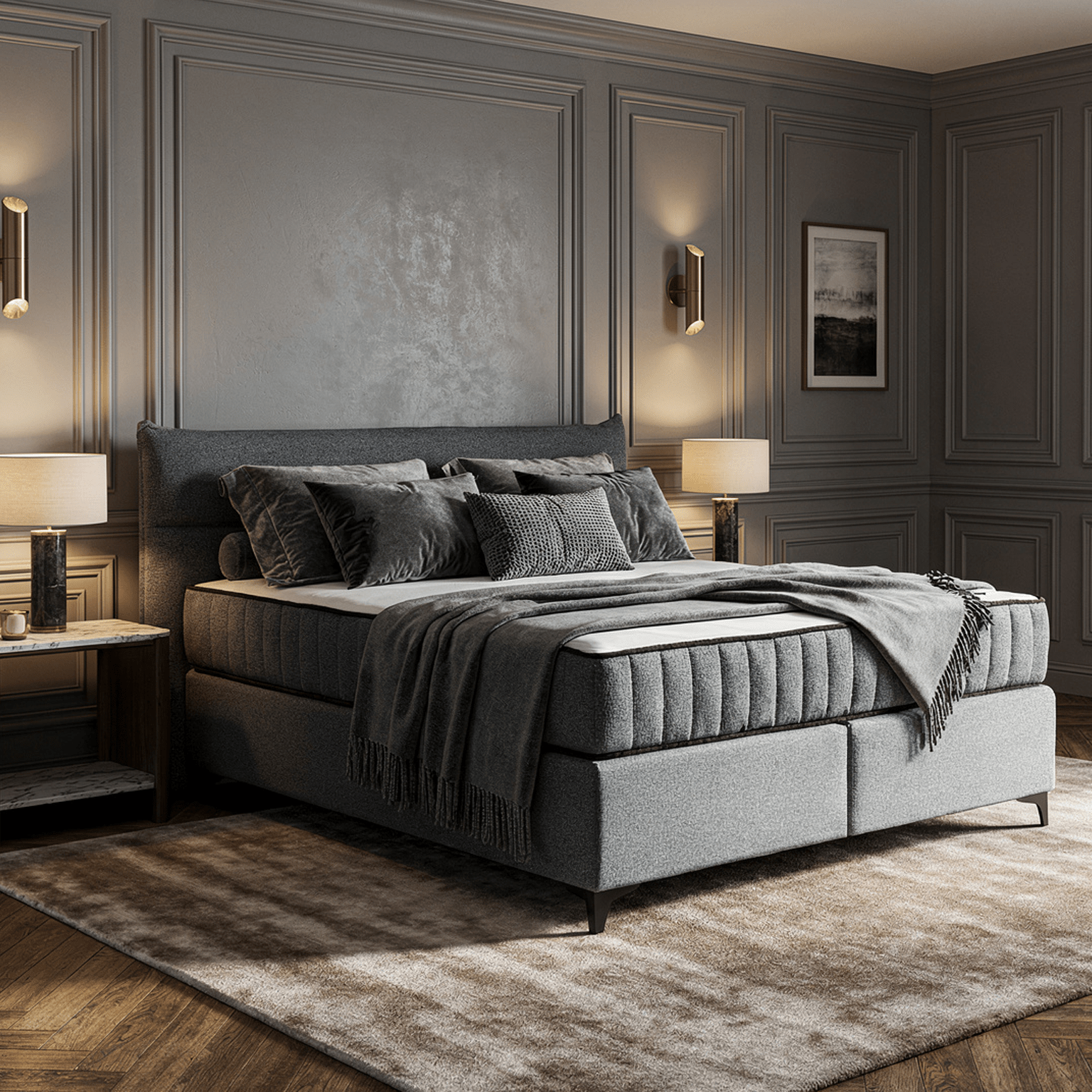 Lit boxspring Sandro - Graphite - Marcottestyle Shop 180 x 200cm H3 - 80kg