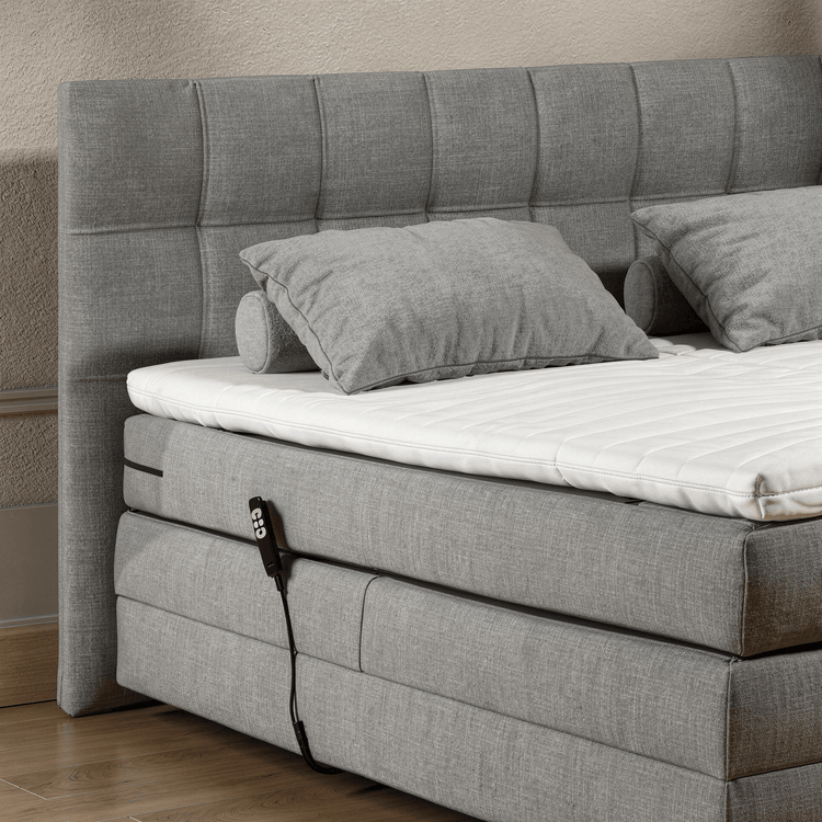 Boxspring Tabeno - Graphite - Electric Adjustable - Marcottestyle Shop 180 x 200cm HR foam topper (cold foam) | Marcottestyle