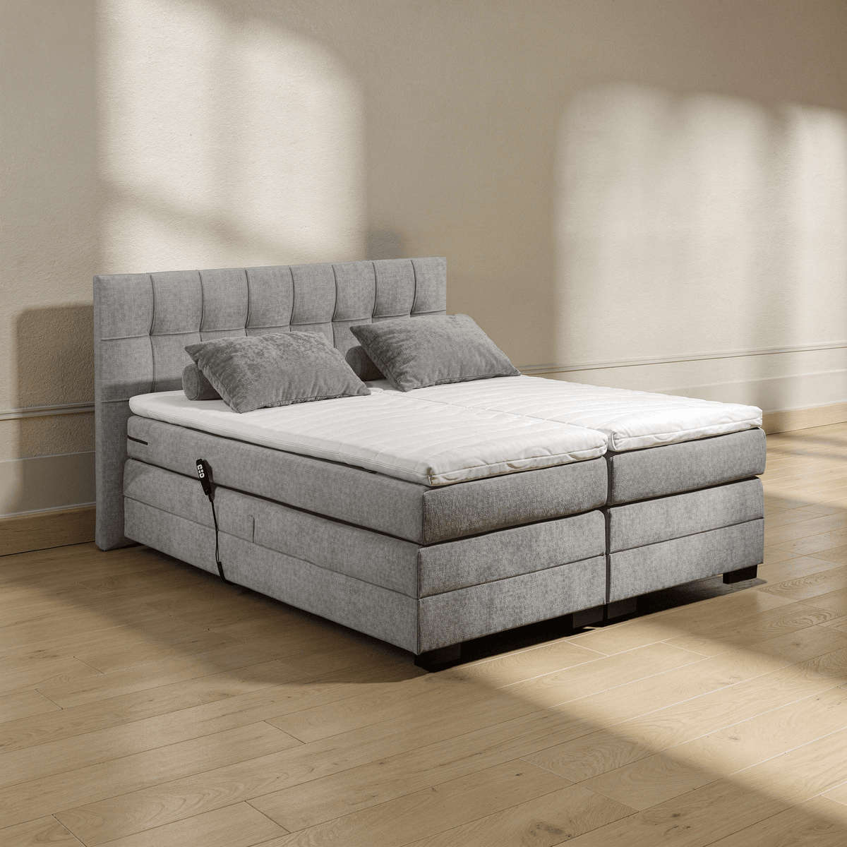 Boxspring Tabeno - Graphite - Electric Adjustable - Marcottestyle Shop 180 x 200cm HR foam topper (cold foam) | Marcottestyle