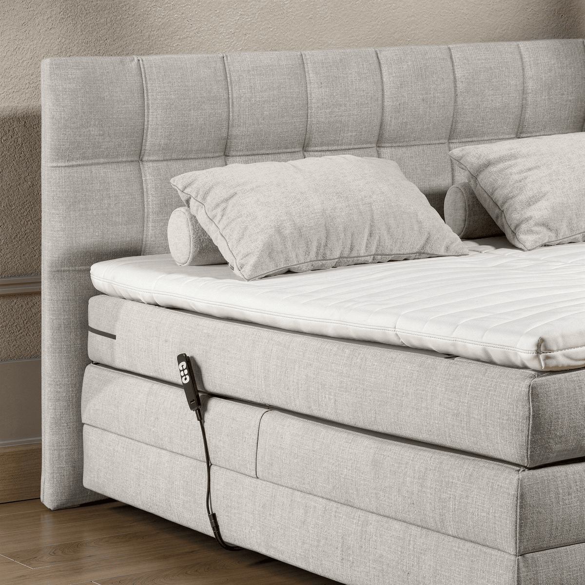Boxspring Tabeno - Sand - Electric Adjustable - Marcottestyle Shop 180 x 200cm HR foam topper (cold foam) | Marcottestyle
