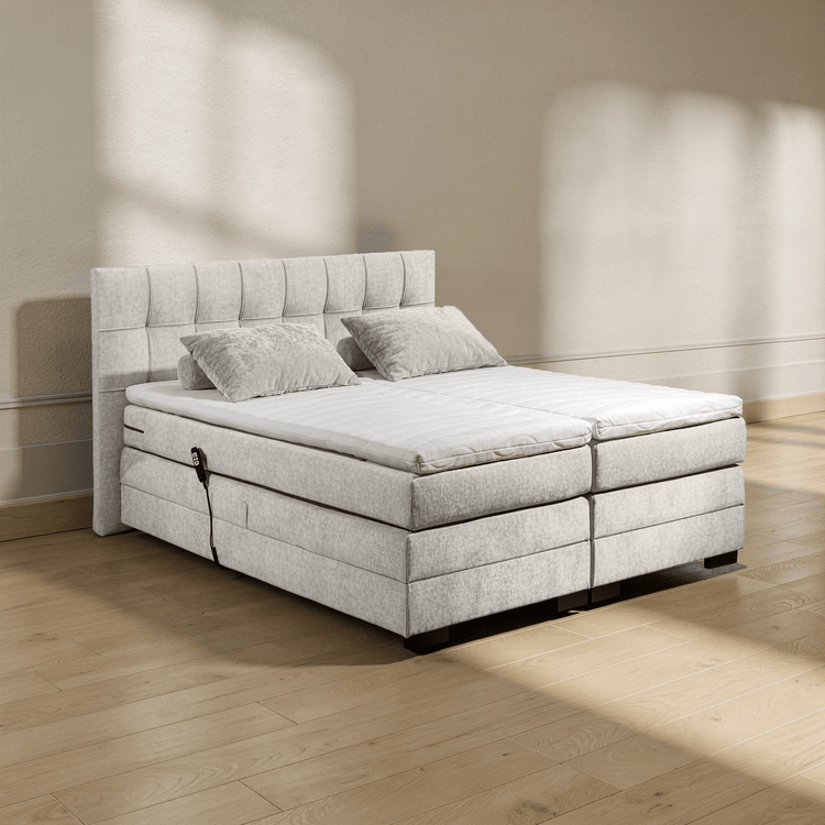Boxspring Tabeno - Sand - Electric Adjustable - Marcottestyle Shop 180 x 200cm HR foam topper (cold foam) | Marcottestyle