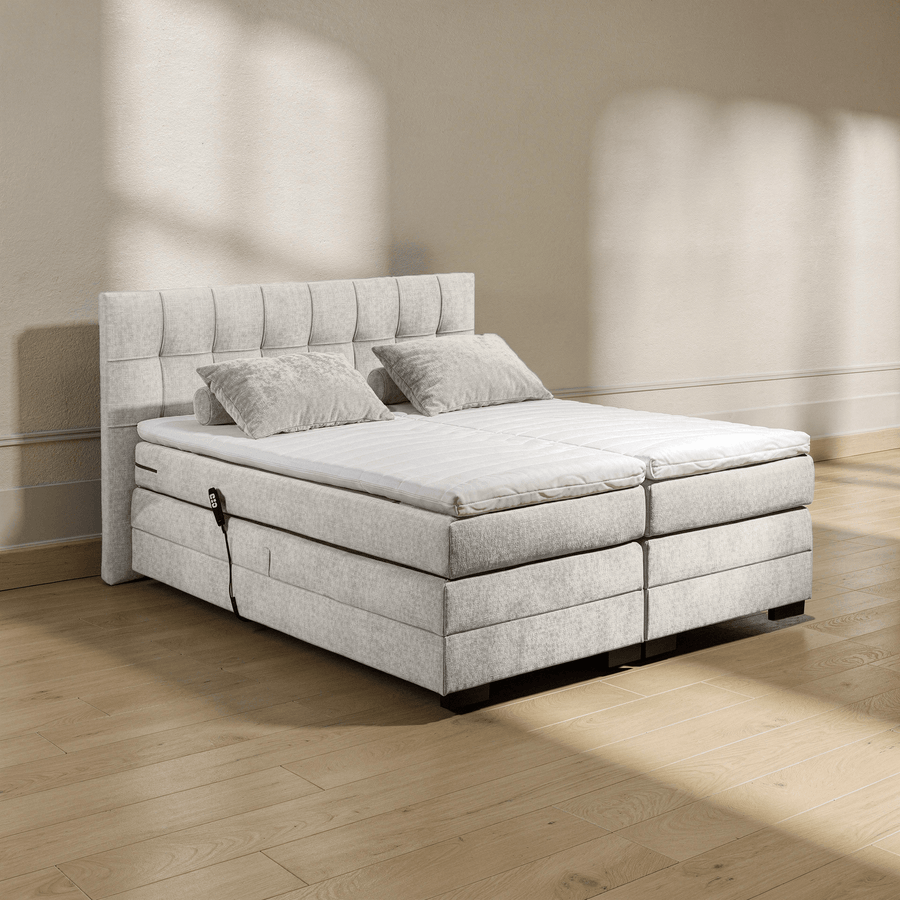 Boxspring Tabeno - Sand - Electric Adjustable - Marcottestyle Shop 180 x 200cm HR foam topper (cold foam)