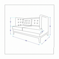 Sofa Sitzbank Breitling - Schwarz - 165 x 89 x 92 cm