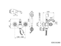 Bronces Mestre Indica 038118 technische tekening met maten