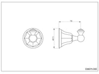 Bronces Mestre Indica 038075 technische tekening met maten