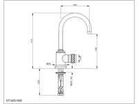 Bronces Mestre Soho Single Lever Basin Mixer - 071403 - technical drawing