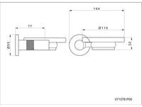 Bronces Mestre Soho Soap Dish - 071078 - technical drawing