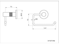 Bronces Mestre Soho Toilet Roll Holder - 071077 - technical drawing