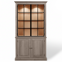 Wexford Vitrine - Marron Chêne avec 2 Verre Panel Portes