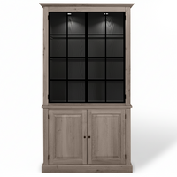 Wexford Vitrine - Marron Chêne avec 2 Verre Panel Portes