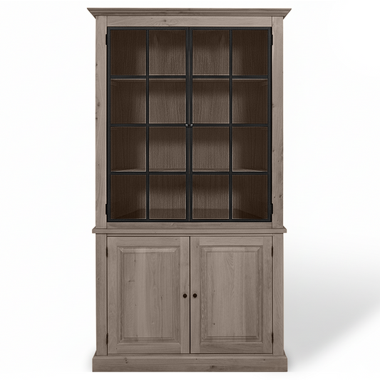 Wexford Display Cabinet - Braun Eiche with 2 Glass Panel Doors | Marcottestyle