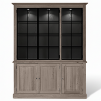 Wexford Display Cabinet - Braune Eiche mit 3 Glasscheibentüren | Marcottestyle