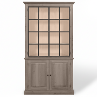 Wexford Vitrine - Marron Chêne avec 2 Verre Panel Portes