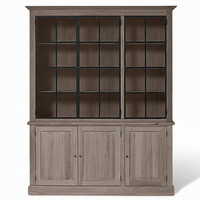 Wexford Display Cabinet - Braune Eiche mit 3 Glasscheibentüren | Marcottestyle