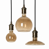 Pendant Light Brynja 2553Q - 3xE27 - Black pendant lamp close-up fabric and material detail