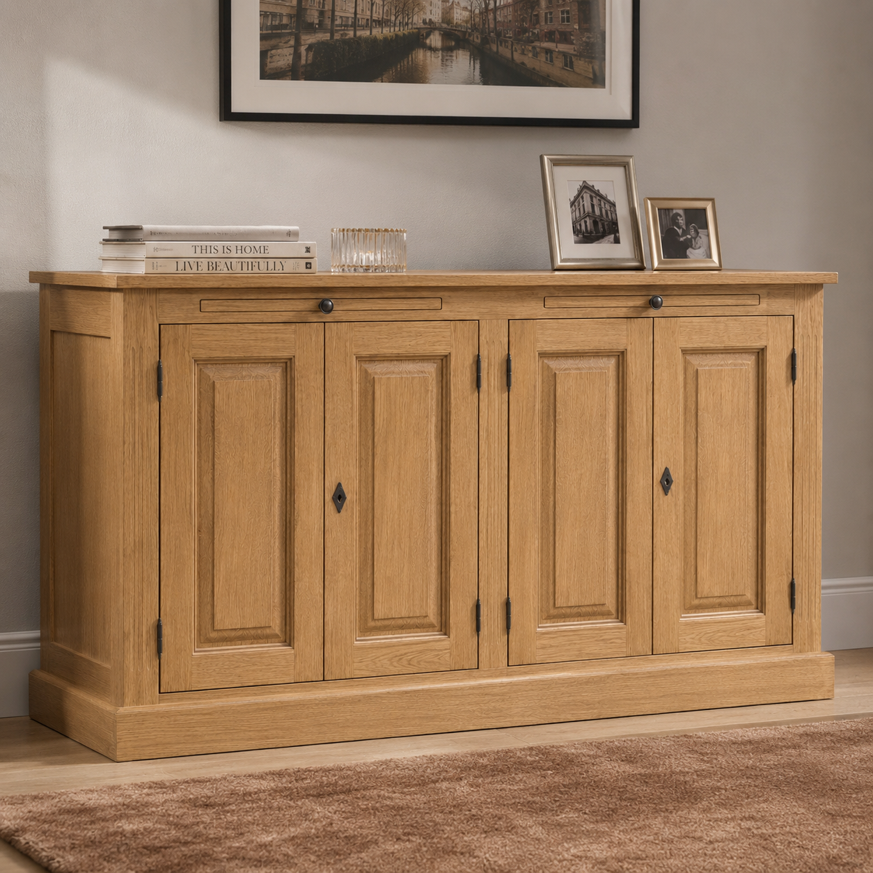 Buffet - Amboise - Solid Oak - 151 x 51 x 84 cm - Oak