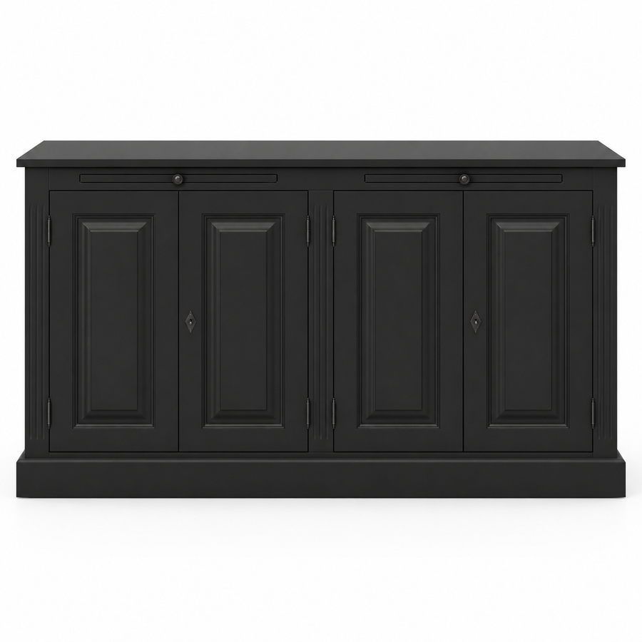 Buffet - Amboise - Solid Pine - 151 x 51 x 84 cm - Black