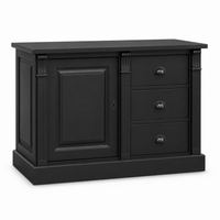 Buffet - Angers - Solid Pine - 116 x 51 x 78 cm - Black