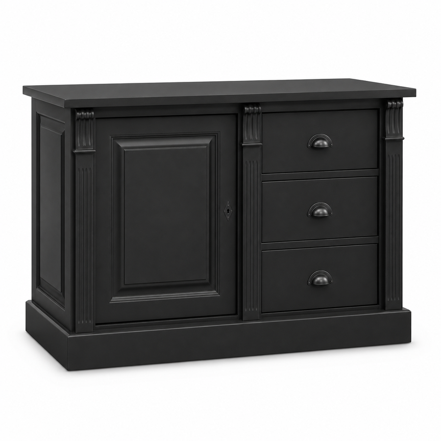 Buffet - Angers - Solid Pine - 116 x 51 x 78 cm - Black