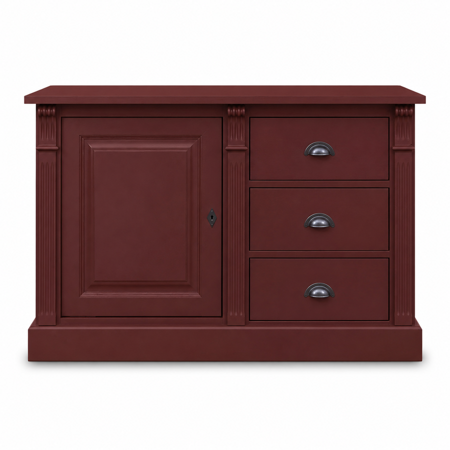 Buffet - Angers - Solid Pine - 116 x 51 x 78 cm - Bordeaux
