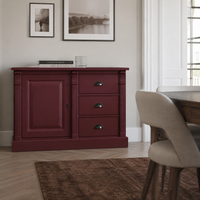Buffet - Angers - Solid Pine - 116 x 51 x 78 cm - Bordeaux