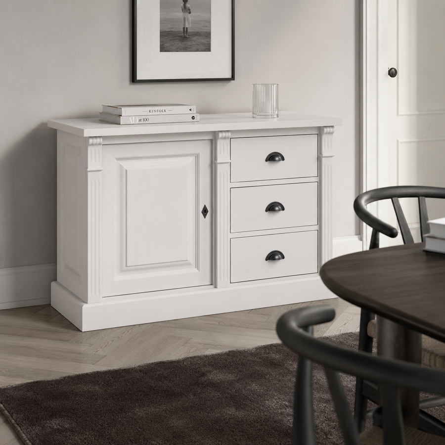Buffet - Angers - Solid Pine - 116 x 51 x 78 cm - White
