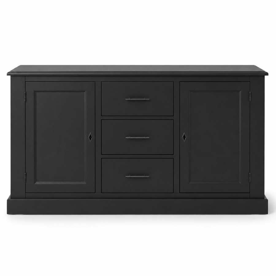 Buffet - Cluny - Solid Pine - 173 x 47 x 93 cm - Black