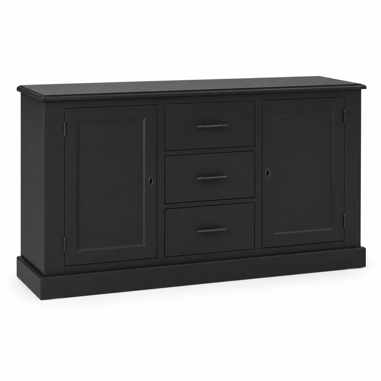 Buffet - Cluny - Solid Pine - 173 x 47 x 93 cm - Black