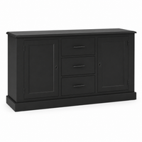 Buffet - Cluny - Solid Pine - 173 x 47 x 93 cm - Black