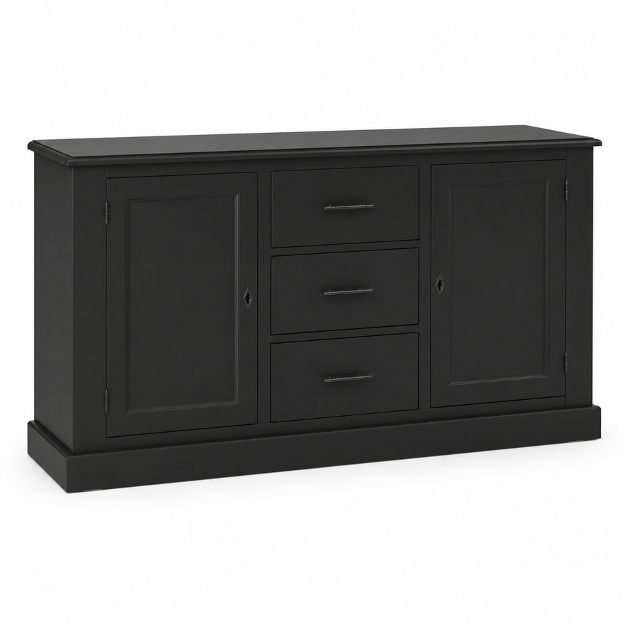 Buffet - Cluny - Solid Pine - 173 x 47 x 93 cm - Black