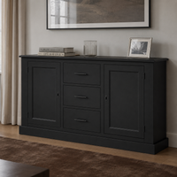 Buffet - Cluny - Solid Pine - 173 x 47 x 93 cm - Black