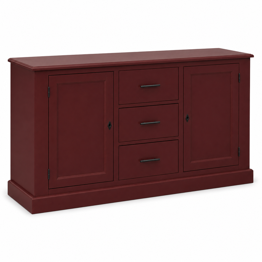 Buffet - Cluny - Solid Pine - 173 x 47 x 93 cm - Bordeaux