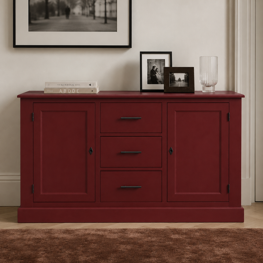 Buffet - Cluny - Solid Pine - 173 x 47 x 93 cm - Bordeaux