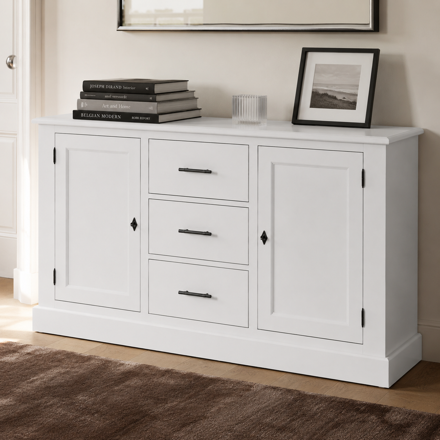 Buffet - Cluny - Solid Pine - 173 x 47 x 93 cm - White