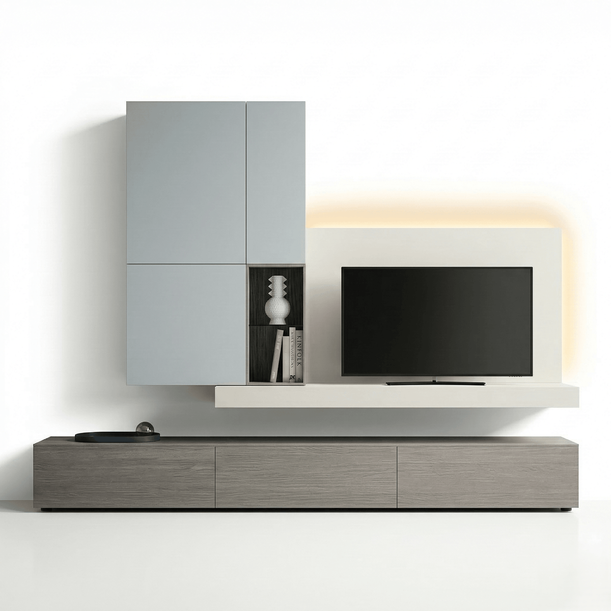 Caldero Luxury Italian TV Wall Unit | Modern Floating Media Console with Minimalist Wall Cabinet - Marcottestyle Shop | Marcottestyle